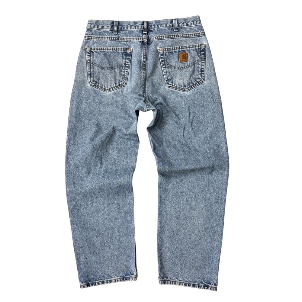 Carhartt Relaxed Fit Light Wash Denim Workwear Jeans 34x28.5*